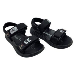 SK Kids Black‎ Adjustable Strap Sandals Non-Slip Soles Children Sz 11.5